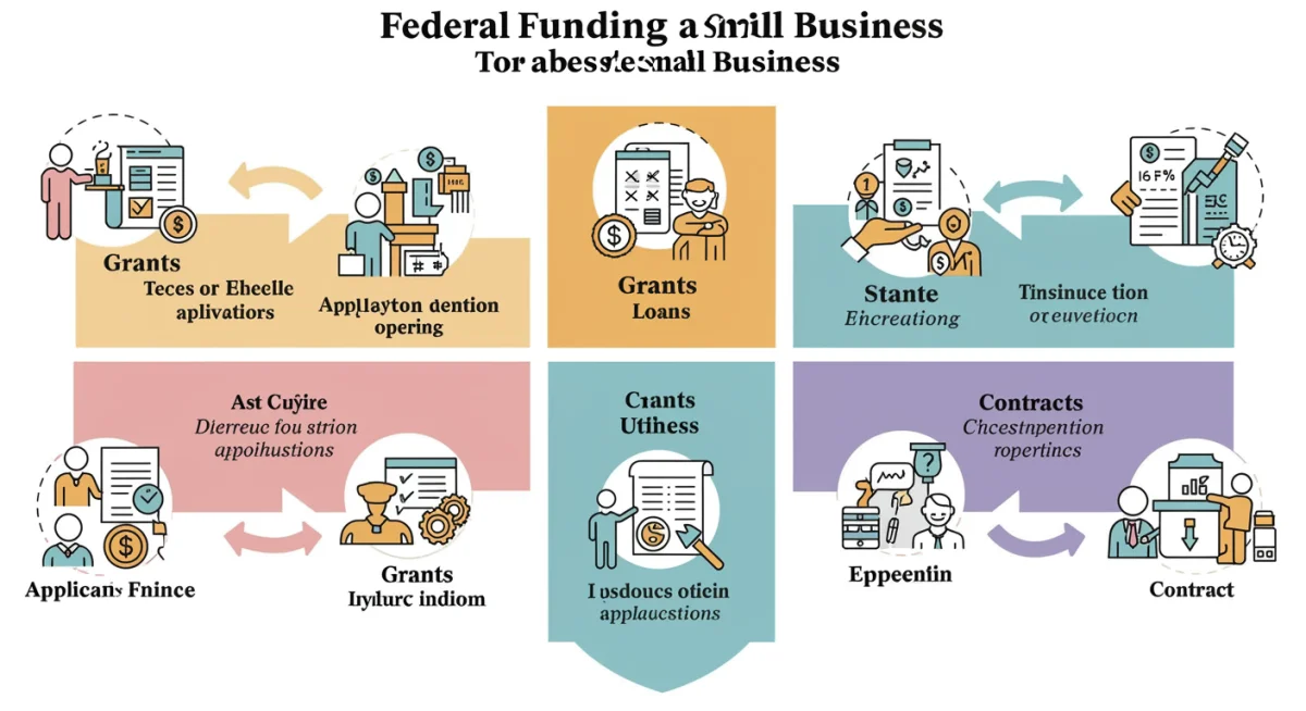Infographic detailing various federal funding types for small businesses.