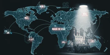 Q4 2024 Supply Chain Shifts: Made in USA Manufacturing Lead Times Global supply chain network highlighting Made in USA manufacturing facility