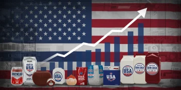 Scaling Your Made in USA Brand: 30% Market Expansion by Q3 2025 Growth chart with Made in USA products symbolizing brand expansion