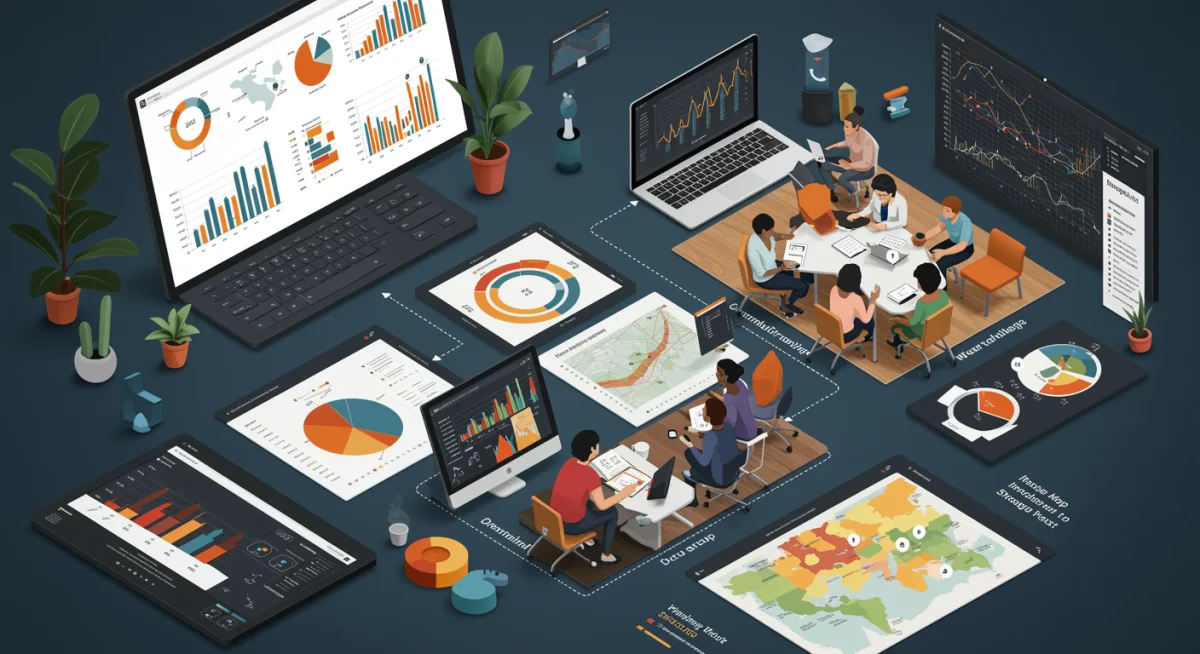 Detailed graphic illustrating market research data analysis, consumer demographics, and competitive landscape assessment for a new product.