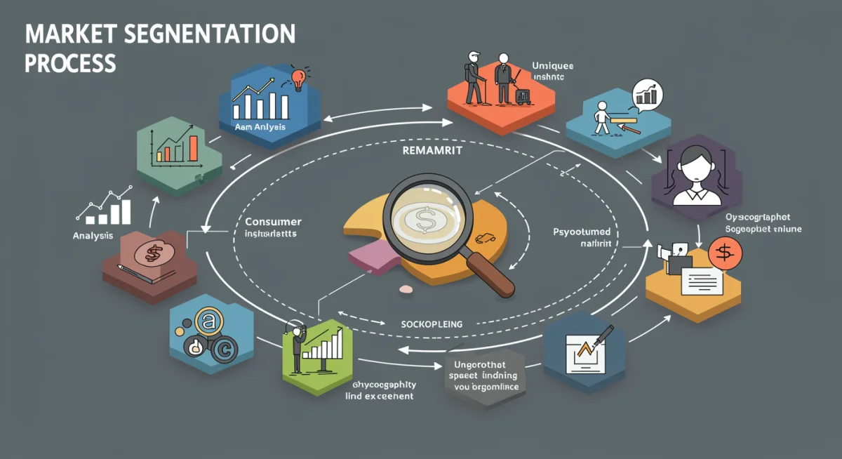 Market segmentation infographic identifying a unique product niche opportunity
