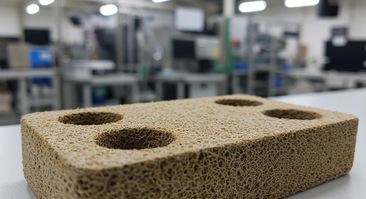 Mycelium packaging protecting electronics, industrial setting