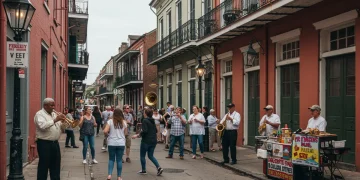 Beyond Mainstream: 8 Authentic U.S. Cultural Experiences 2025 Vibrant New Orleans street with local brass band and dancers
