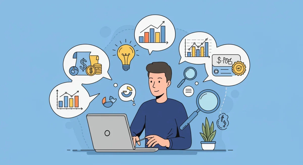 Person conducting in-depth market research for niche product identification