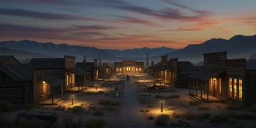 Ghost Town Revival: US Tourism Opportunities in 2026 Revitalized ghost town landscape at dusk