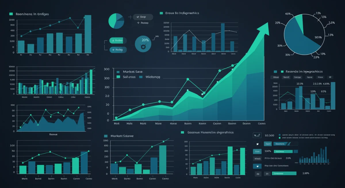 Infographic displaying strong financial growth metrics for a promising tech company.